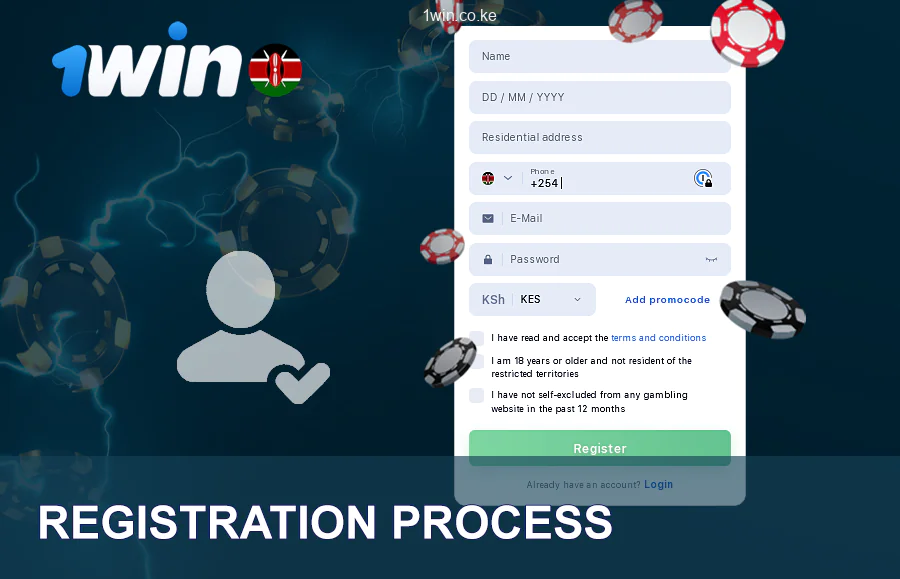Registration on 1win in Kenya