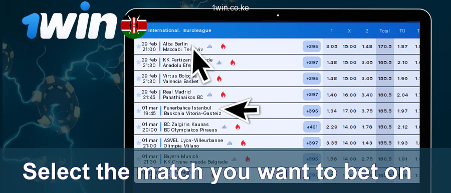 Select 1win matches for your betting needs