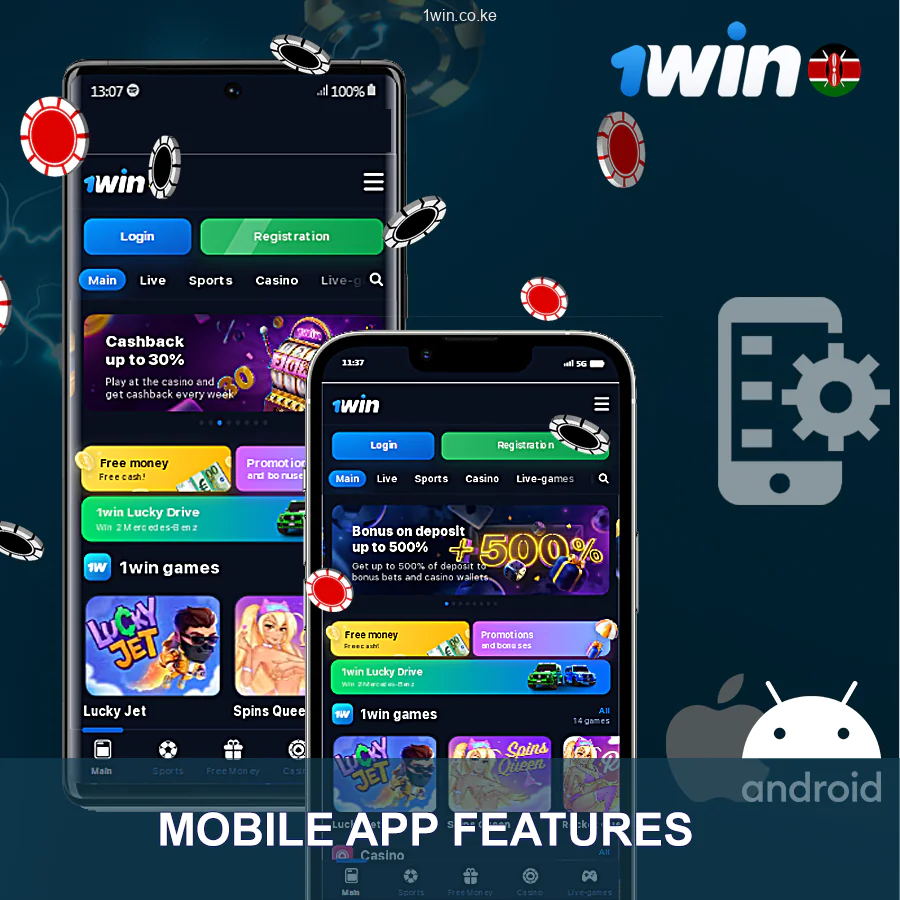Features of the 1win mobile application for Kenyan players
