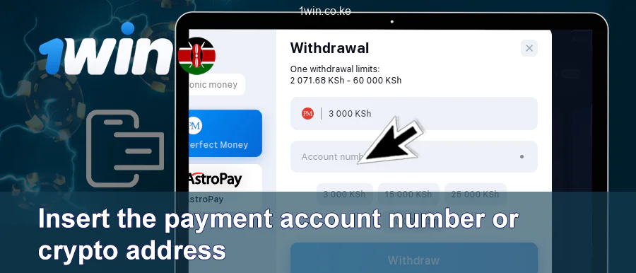 Enter The Account Number For Payment on 1Win